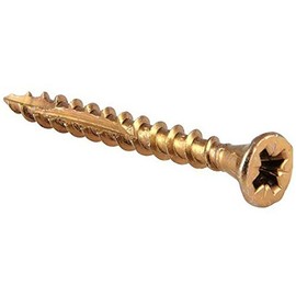 Reisser 8200S220450454 Cutter Pozi Countersunk Head Full Thread Yellow Tropicalized Woodscrew 200-Pieces, 3.5 mm Diameter x 45 mm Length