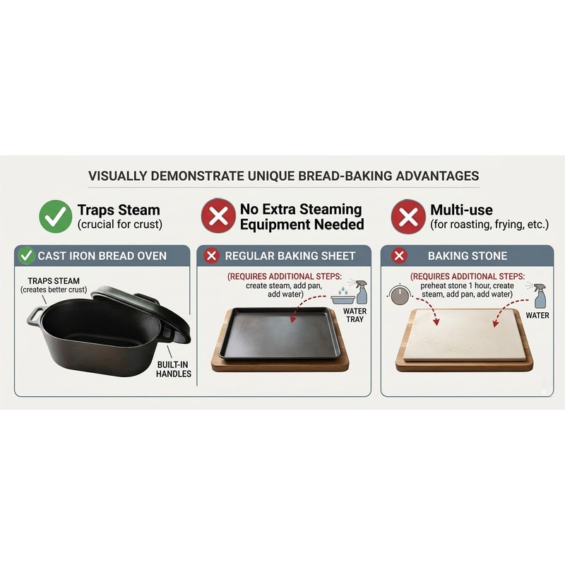 4.5QT Cast Iron Loaf Oven Pan - 11.3"x6.5"x4.3" - 5QT