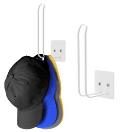 Durmmur 2 Pack Hat Racks for Baseball Caps, Hat Organizer, Hat Holder Hat Storage for Baseball Caps, Hat Hanger Strong Adhesive/Wall Drilled for Door,Bedroom,Closet(White)