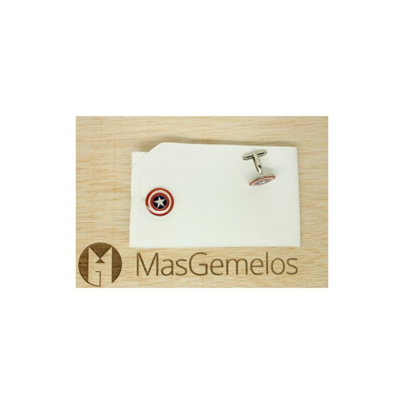 MasGemelos - Captain America Cufflinks, Alloy Steel