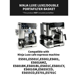 Portafilter Double and Luxe Basket compatible with Ninja Luxe Cafe ES501 ES601 ES701 Espresso Machine, Filter Baskets, 2 Pack