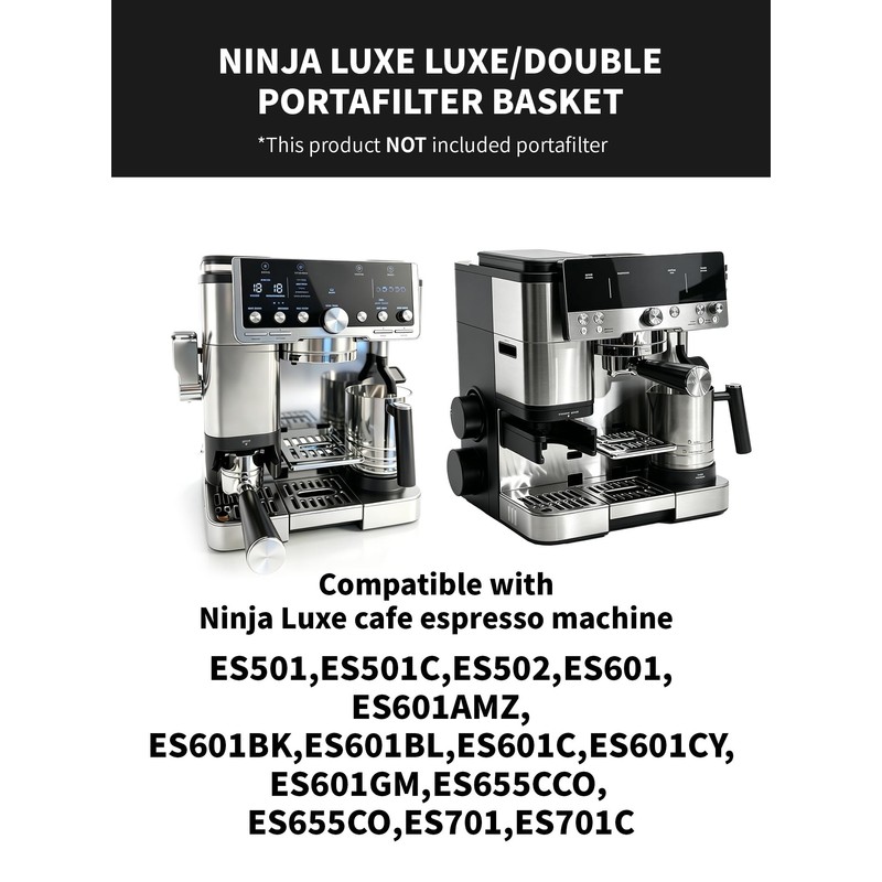 Portafilter Double and Luxe Basket compatible with Ninja Luxe Cafe