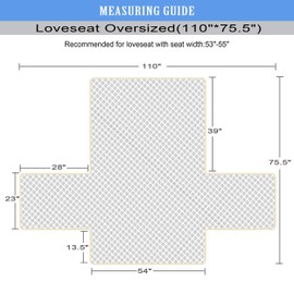 Ameritex Loveseat Cover Water-Resistant Quilted Furniture Protector with Back Nonslip Paws Slipcover for Dogs, Kids, Pets Loveseat Slipcover Stay in Place for Leather (54", Blue)