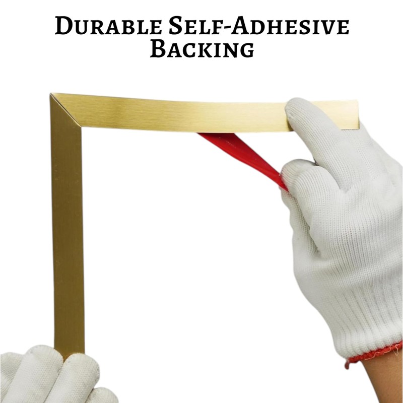 Gold Self-Adhesive Mirror Molding Trim Set, 3 Rolls 16.4 ft
