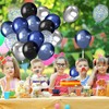 Latex Balloons, Navy Blue Silver, 49 Pieces Metallic Blue Confetti