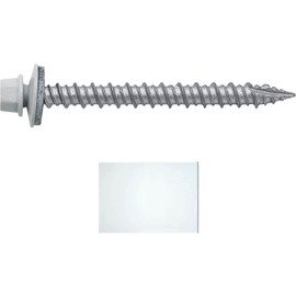 Metal ROOFING SCREWS: (750) 10 x 2" Brite White Hex Head Sheet Metal Roof Screw. Self starting metal to wood siding screws. EPDM washer. Colored head