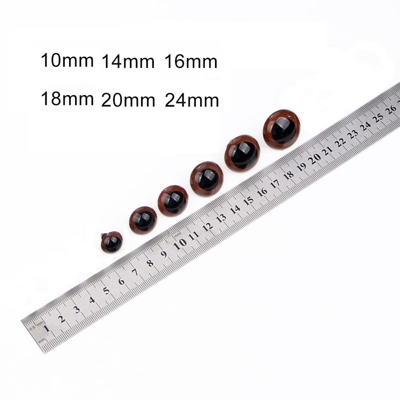 100Pcs Plastic Safety Eyes Craft Eyes with Washer for DIY