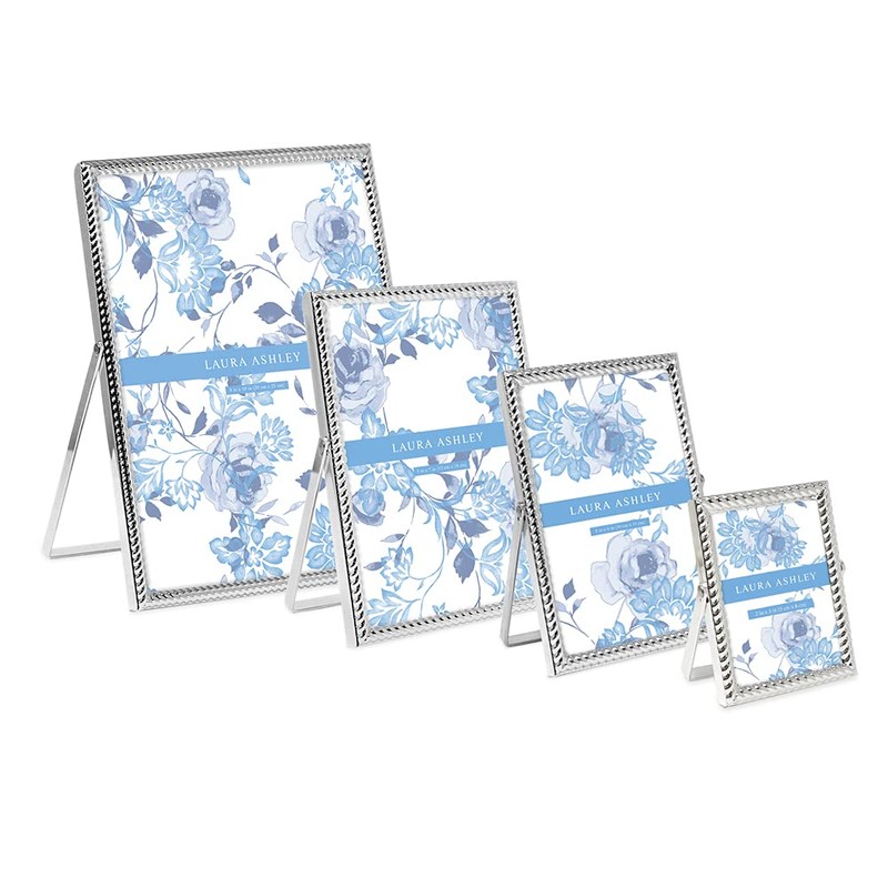 Laura Ashley 2x3 Silver Rope Metal Picture Frame (Vertical) with