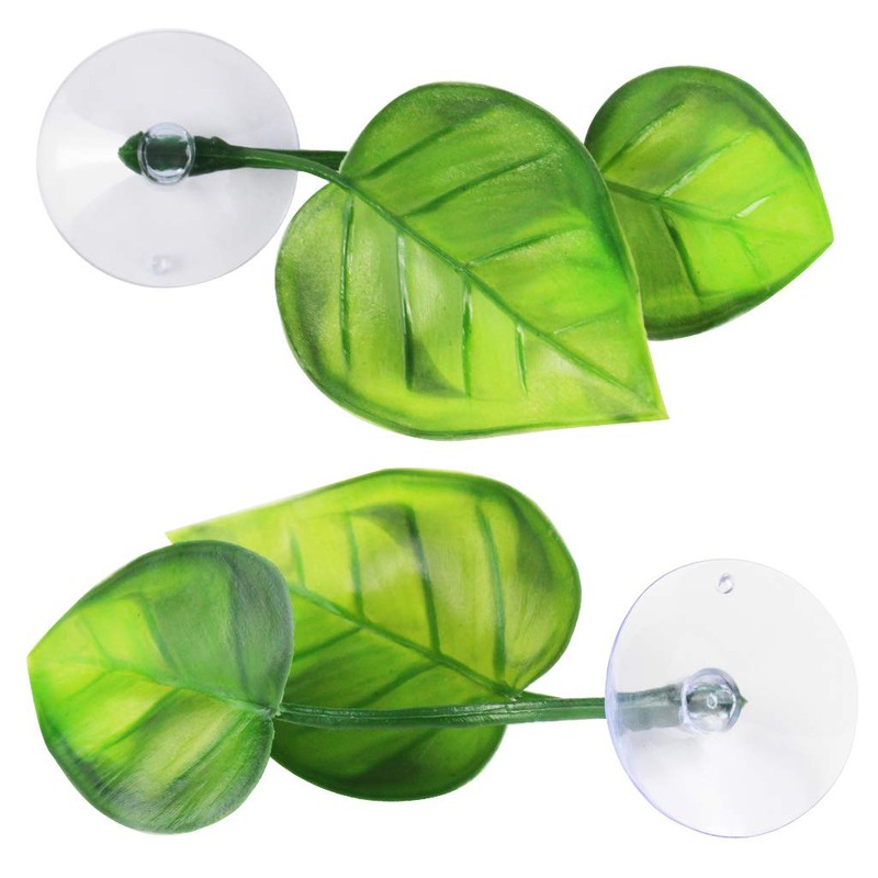 Lystaii 4pcs Betta Fish Leaf Pad with Suction Cup, Betta