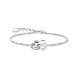 Thomas Sabo Gold Plated Silver Intertwined Heart Bracelet A2163-051-14, Sterling Silver, Cubic Zirconia