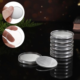 OwnMy 15PCS Blank Challenge Coins for Laser Engraving, 1.6 Inch Laser Engraving Blank Zinc Alloy Coins Metal Stamping Coins with Acrylic Protection Boxes, Custom Blank Coins Collections for DIY Crafts
