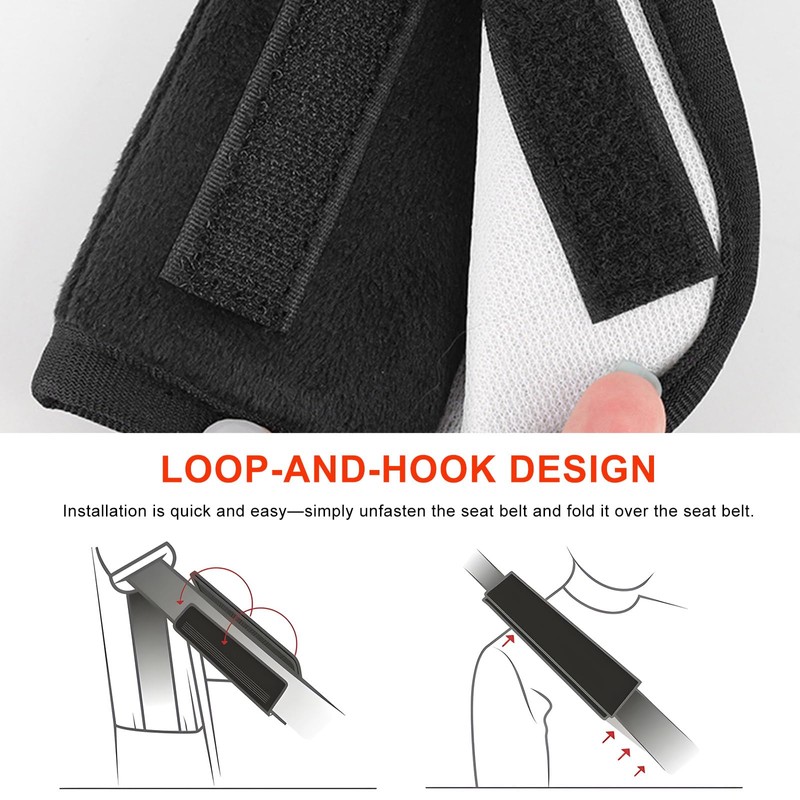 2PCS Car Seat Belt Pads, Safety Belt Cover (Gray)