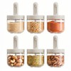 ShanSon 6-Piece Glass Spice Jars with Adjustable Spoon, 10.16oz /300ml