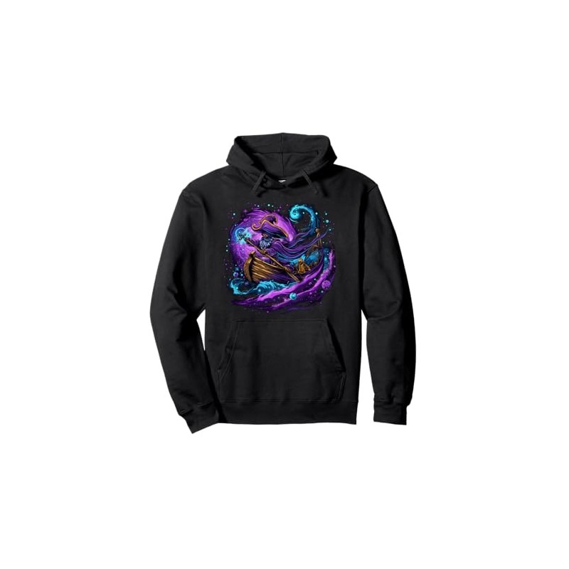 Piratenmagier: ein Zauberer mit Zauberstab im kosmischen All Pullover Hoodie
