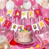 Pink Happy Birthday Decorations Set with Happy Birthday Banner and