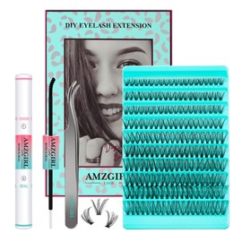 Lash Extension Kit 200pcs Individual Lash Clusters Kit 30D Diy D Curl Cluster Lashes Kit with Wispy False Lashes,Waterproof Eyelash Bond and Seal,Eyelash Extension Tweezers