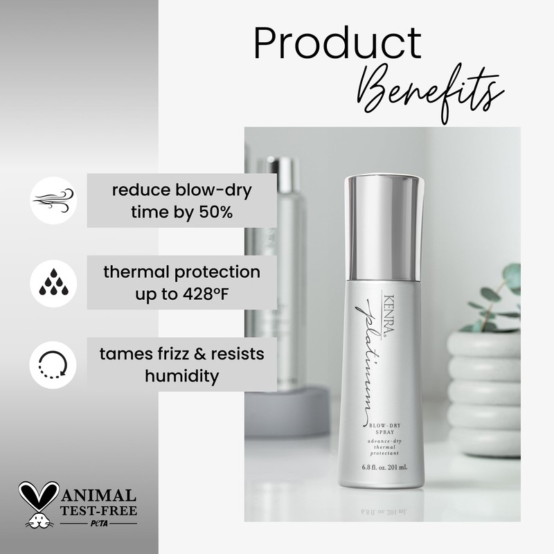 Kenra Professional Platinum Blow-Dry Spray | Time-Saving Heat Protectant |