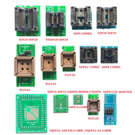 XGOIENZI 14pcs SOP scoket MCU Test Socket Programming Adapter IC Chip avr Programmer for Programmer Xgecu T48 T56 TL866ii Plus RT809H RT809F EZP Universal Pro