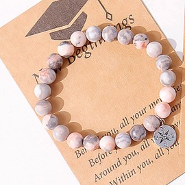 Graduation Gifts for Her Him Graduation Compass Bracelet Class of 2024 Decorations Crystal Charm Bracelets Inspirational College Graduation Gift for Girls