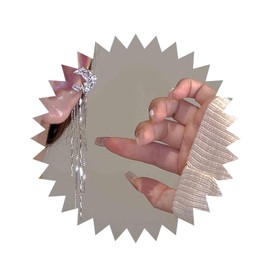 Aneneiceera Boho Crystal Moon Chain Cuff Earrings Silver Cz Moon Ear Cuff Earrings Long Chain Clip on Earrings Rhinestone Earcuff Earrings Jewelry for Women (Left)