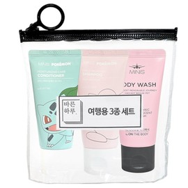 Travel 3-piece A set Shampoo Rinse Body, 1 set / 여행용 3종 A세트 샴푸 린스 바디, 1세트