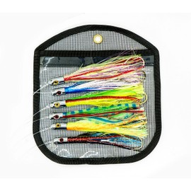 Bimini Lures Jet Head Octopus Skirts Trolling Lure Set! Rigged and Ready to Fish! Mahi Mahi, Tuna, Wahoo Fishing