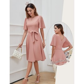 Bbonlinedress Women Cocktail Formal Graduation Dress A Line Wedding Guest Prom Homecoming Vintage Church Summer Dress Blush L
