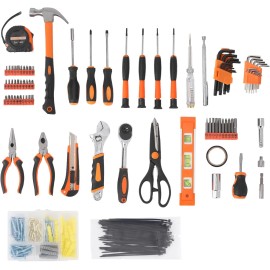 247-Piece Household Tool Set General Mechanic Hand Tool Set with Plastic Toolbox