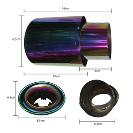 Superior Car Exhaust Tip 2.5 inch Inlet, Universal Heart Shaped Car Exhaust Pipe Straight Muffler Tip Modification Tail Pipe Stainless Steel Tail Throat, Adjustable Car Thickened Pipe (Colorful)