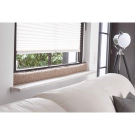 K. & N. Schurwolle 551 Schurwoll-Zugluftstopper für Fenster 100 cm, Hellbraun New Wool Draught Excluder for Windows Light Brown