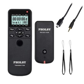 PHOLSY Wireless Timer Remote Release Control with Intervalometer and HDR for Olympus E-M1, E-M5 II, E-M5, E-M10 II, PL8, PL7; for Panasonic S5, S1H, S1RM, S1, G95, G91, G90, G9, FZ10002, GH5, GH6