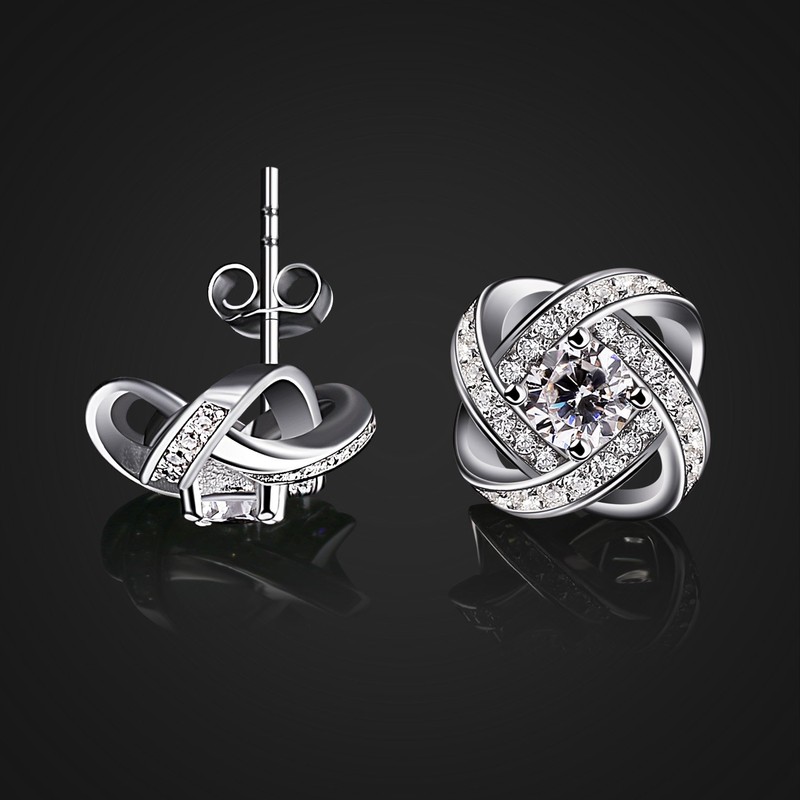 B.Catcher Earings for Woman Silver Earrings Studs Cubic Zirconia Gemini