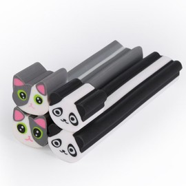 AmoreAngel Crafts 2 Pcs Cute Pencil Erasers, Cute Cat Panda Shaped Eraser Bars, Can Be Divided into Small Erasers ， for Classroom, Sketching, Office Use