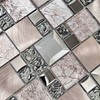 Hominter Metal & Glass Mosaic Tile – Silver & Rose