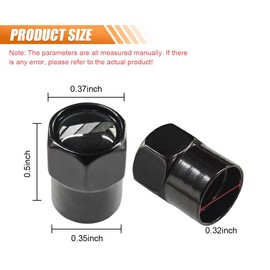 4PCS Metal Car Tire Valve Stem Caps, Aluminum Alloy Corrosion Resistance Wheel Tire Valve Stem Cover with O Rubber Ring, Universal DustProof Tire Air Valve Cap for Car Truck Motorcycle (Black)