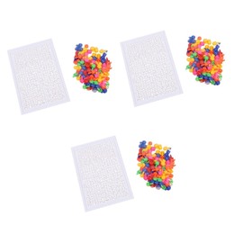 Kisangel 3 Sets Creative DIY Pegboard Puzzle Set Assembled Plate Random Color Mushroom Nails for Early Childhood Learning Development Enhance Creativity Hand Eye Coordination Random Color