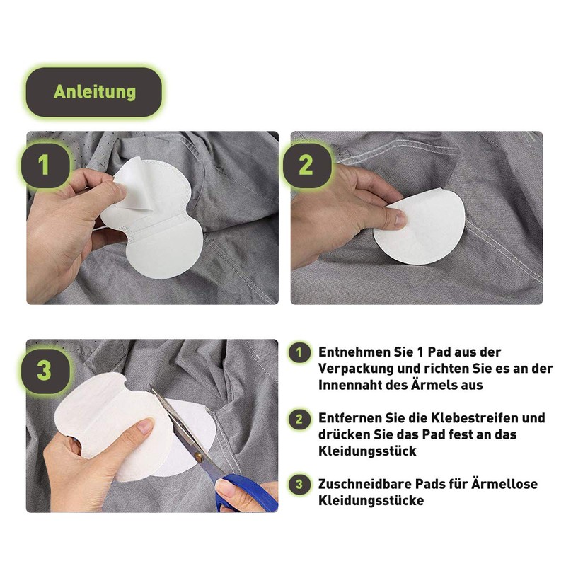 O³ LolaNatur Underarm Pads, 100 Pieces (50 Pairs), Sweat Pads