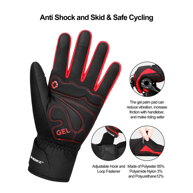 INBIKE Winter Cycling Gloves Waterproof Touch Screen Bike Gloves Termal