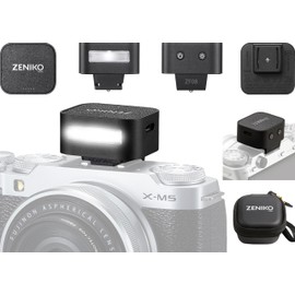 Zeniko ZF08 Mini Camera Flash Speedlite, GN16 On-Camera Flash, 5 Power Levels, CCT 6500K±200K, Universal/Single Contact Hot Shoe <3s Recycling for Sony/Canon/Nikon/Fuji/Panasonic/Olympus/Leica (Black)