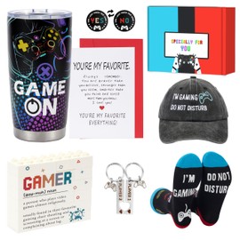 Guguden Gamer Gifts for Men Boyfriend Husband Him, Cool Gaming Birthday Gifts Basket for Teenage Boy, Stuff Game Room Decor Gift for Man Video Game Lover