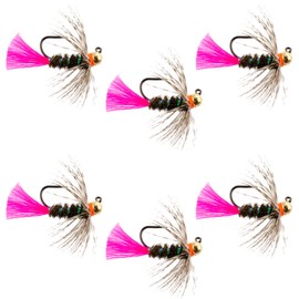The Fly Fishing Place Tungsten Bead Jig Tactical Blow Torch Czech Nymph Euro Nymphing Fly - 6 Flies Size 14