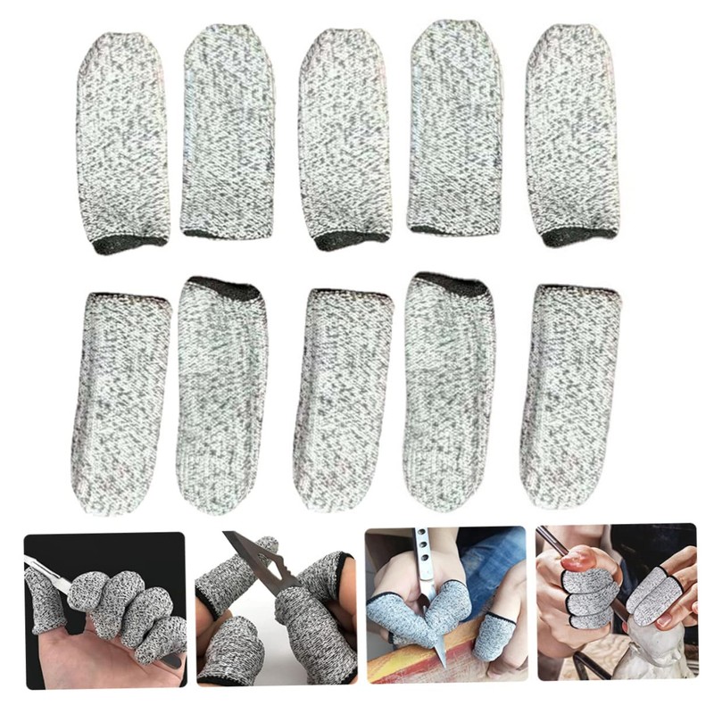 BESPORTBLE 10pcs Anti-cut Finger Cots Cut Resistant Protective Sleeves for