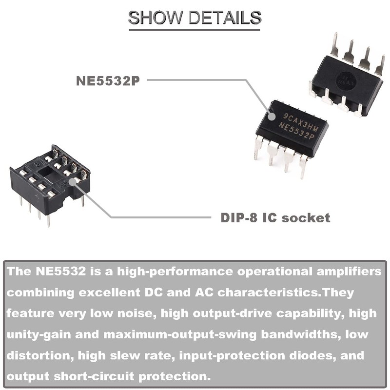 DKARDU 20 pcs NE5532P NE5532 Dual Low Noise Operational Amplifier