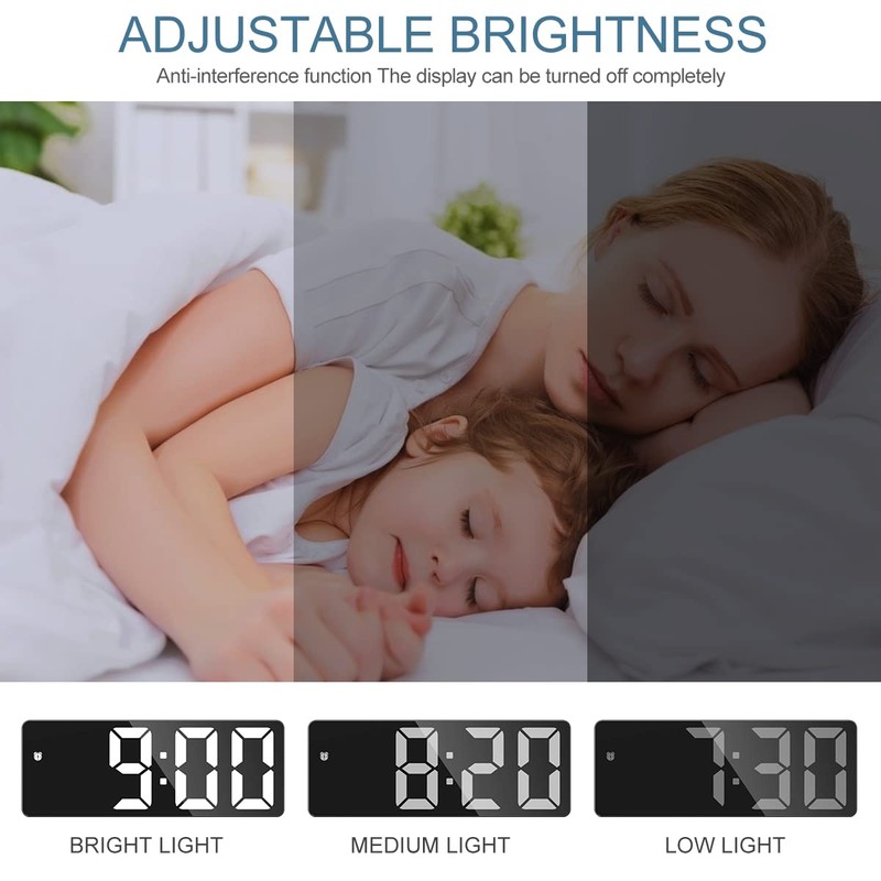 Ankilo Alarm Clocks Bedside, Digital Alarm Clock with Temperature Display,