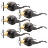 GOBEKOR 6 Pack Interior Door Handles Passage Door Levers Closet