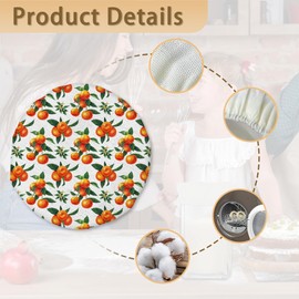 Sourdough Starter Jar Cloth Covers, Abstract Orange Tangerines Gifts for Women Bakers, 5-Pack Stretchy Lids for 3"-4" Jar Mouths