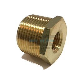 EDGE INDUSTRIAL Brass REDUCING HEX Bushing 3/4" Male NPT X 1/4" Female NPT Fuel / AIR/ Water / Oil/ Gas WOG (Qty 01)