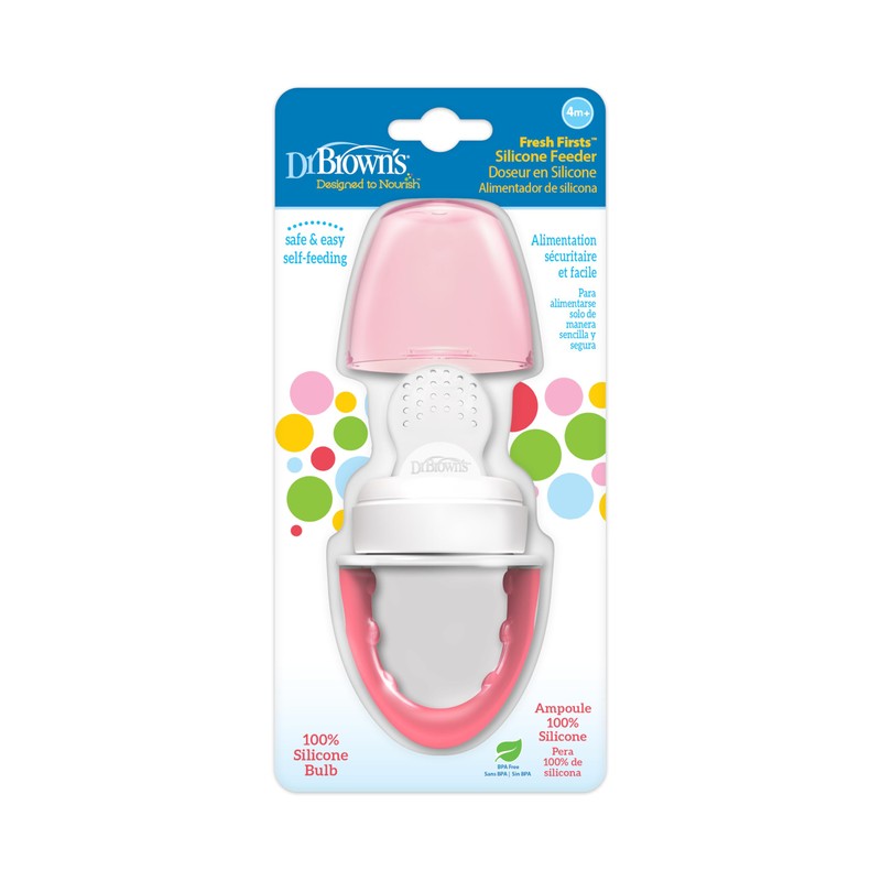 Dr. Brown's Designed to Nourish, Fresh Firsts Silicone Feeder, Pink,