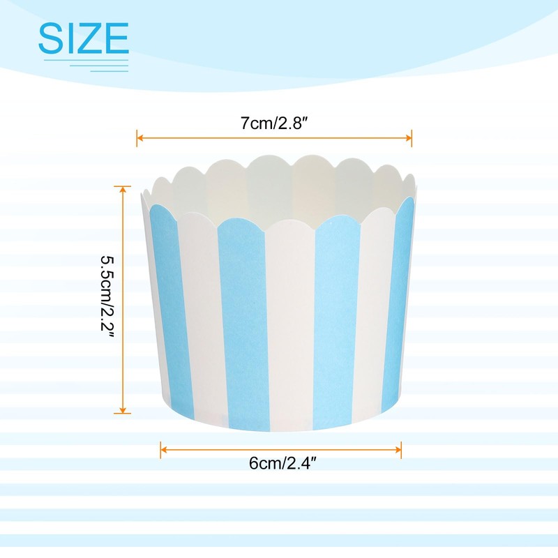 sourcing map 50Pcs Paper Baking Cups 6oz Greaseproof Disposable Bulk
