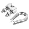 PATIKIL 20pcs 4mm Wire Rope Clamp Stainless Steel Thimble Wire